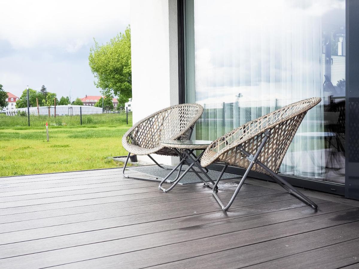 Moderne Ferienwohnung mit Seeblick&Terrasse 96qm Grossraeschen Exterior foto